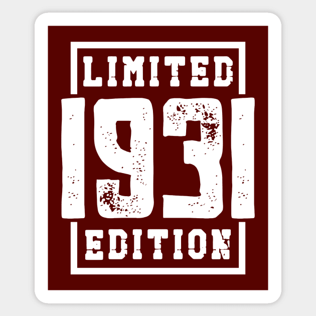 1931 Limited Edition Sticker by colorsplash